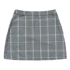 primark blue & black gingham mini skirt